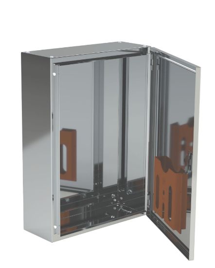 Ảnh của Vỏ tủ kín MEC 800x600x300, Inox 304 1.2mm, tấm thiết bị S415